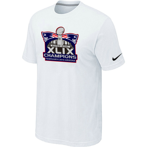Nike Patriots Majestic White Super Bowl XLIX Champion Mark T-Shirts