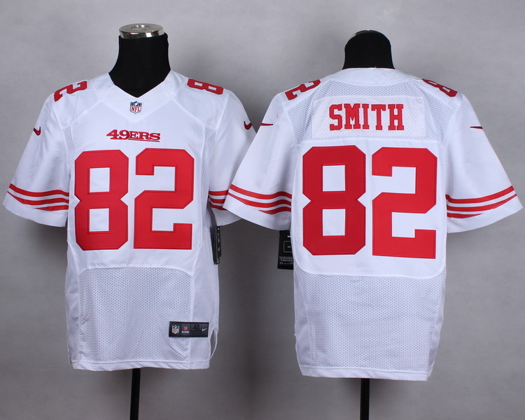 Nike 49ers 82 Torrey Smith White Elite Jerseys