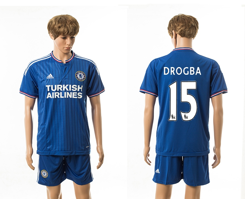 2015-16 Chelsea 15 Drogba Home Jerseys
