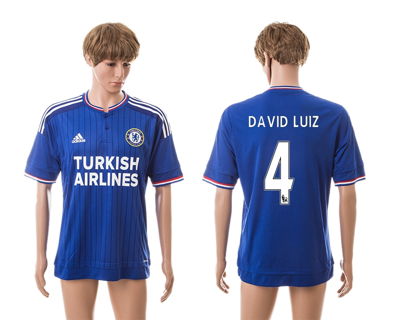 2015-16 Chelsea 4 David Luiz Home Thailand Jerseys