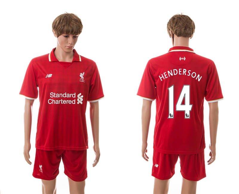 2015-16 Liverpool 14 Henderson Home Jerseys