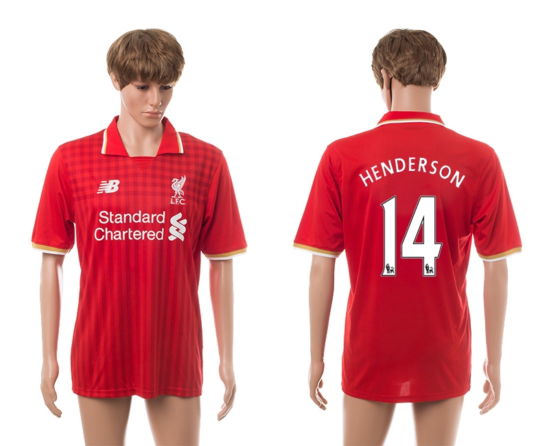 2015-16 Liverpool 14 Henderson Home Thailand Jerseys