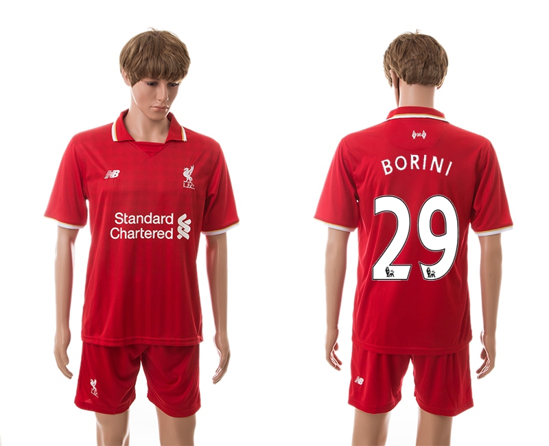 2015-16 Liverpool 29 Borini Home Jerseys