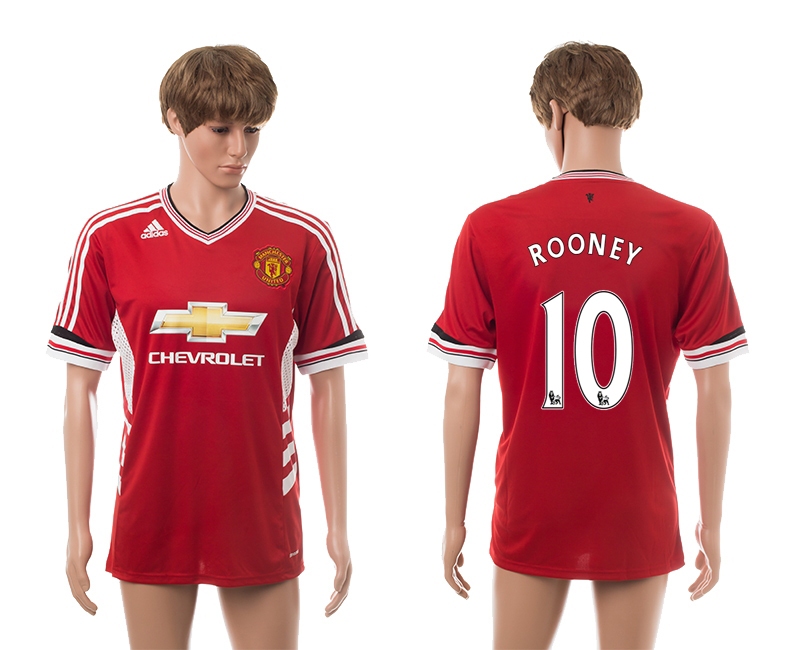 2015-16 Manchester United 10 Rooney Home Thailand Jerseys