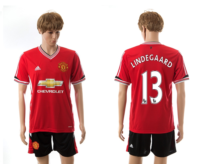 2015-16 Manchester United 13 Lindegaard Home Jerseys