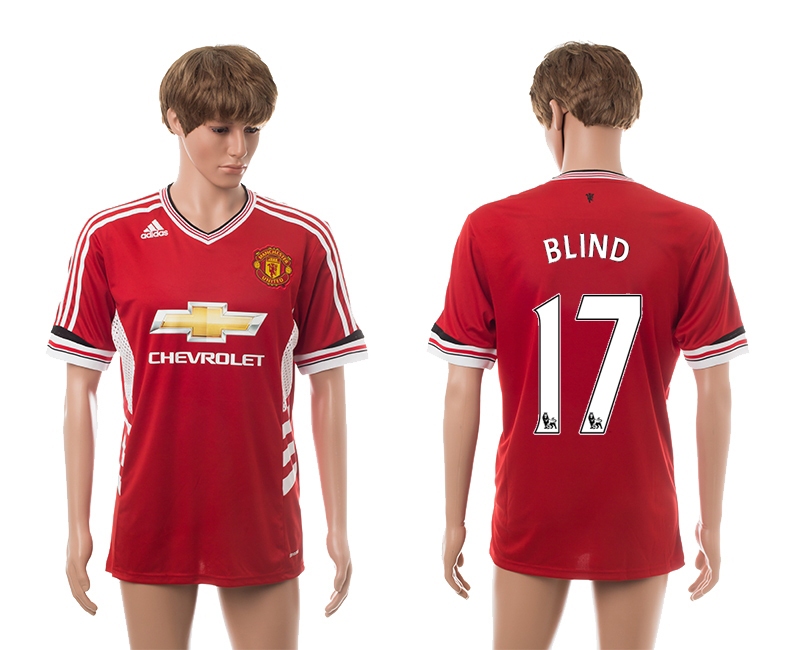 2015-16 Manchester United 17 Blind Home Thailand Jerseys