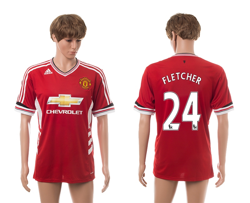 2015-16 Manchester United 24 Fletcher Home Thailand Jerseys