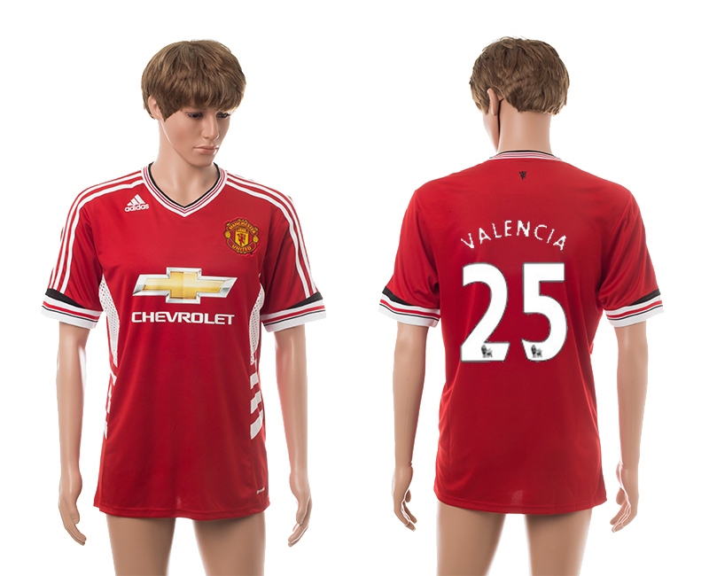 2015-16 Manchester United 25 Valencia Home Thailand Jerseys