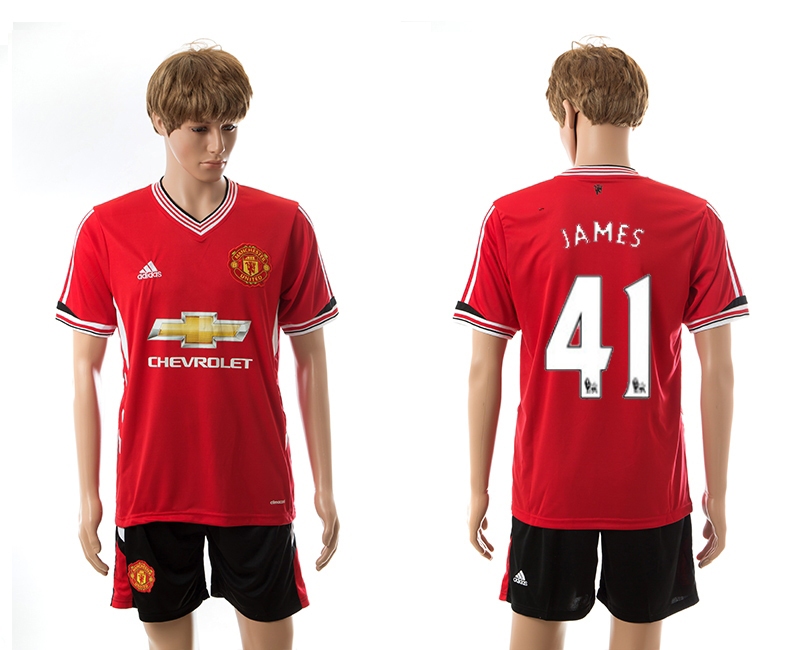2015-16 Manchester United 41 James Home Jerseys