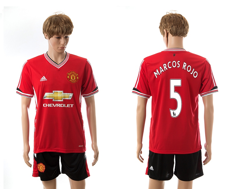 2015-16 Manchester United 5 Marcos Rojo Home Jerseys