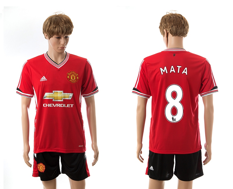 2015-16 Manchester United 8 Mata Home Jerseys