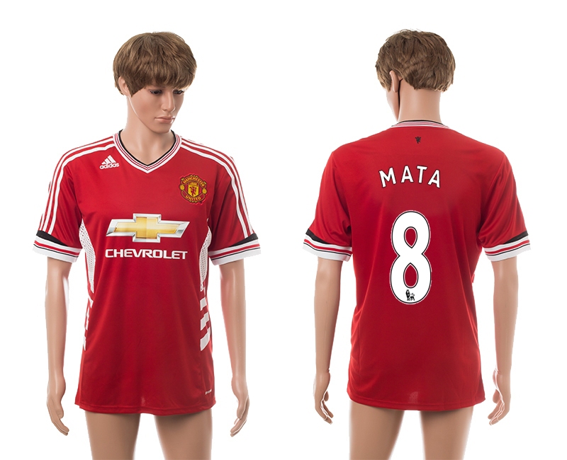 2015-16 Manchester United 8 Mata Home Thailand Jerseys