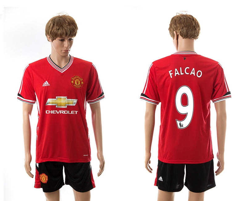 2015-16 Manchester United 9 Falcao Home Jerseys