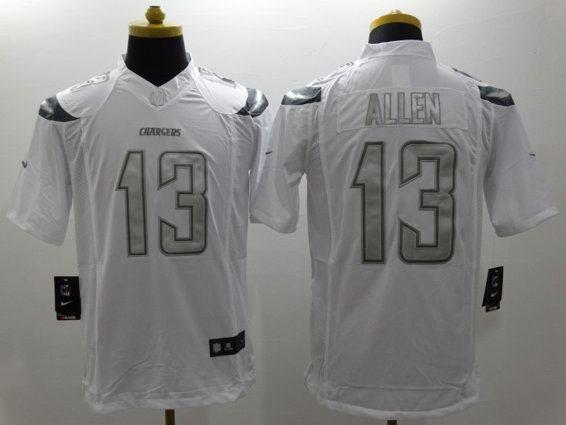 Nike Chargers 13 Allen White Platinum Limited Jerseys