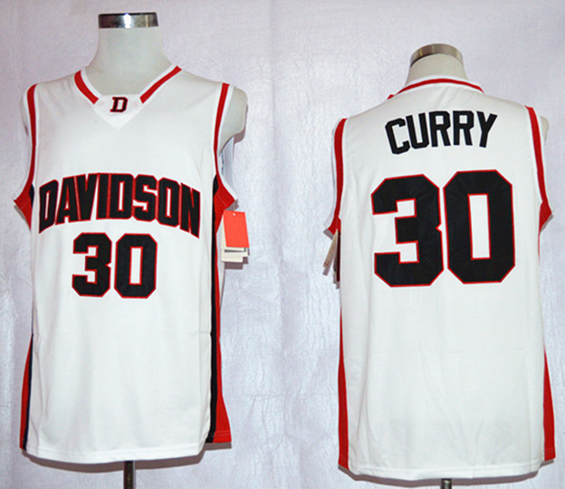 Davidson Wildcats 30 Stephen Curry White College Jersey