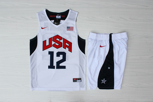 USA 12 Harden White 2012 Dream Team Jersey(With Short)