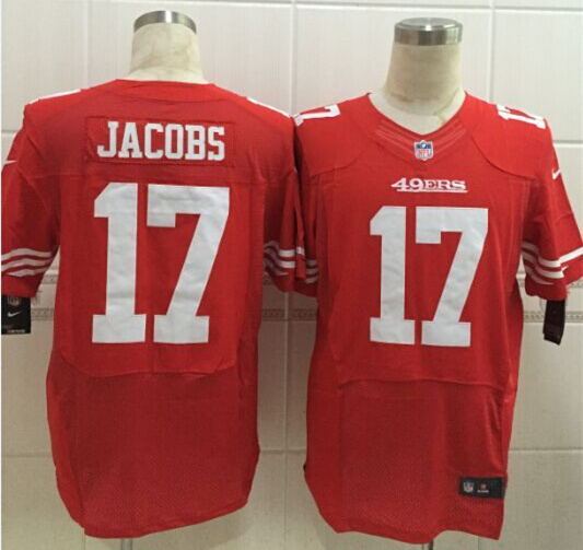 Nike 49ers 17 Chuck Jacobs Red Elite Jersey