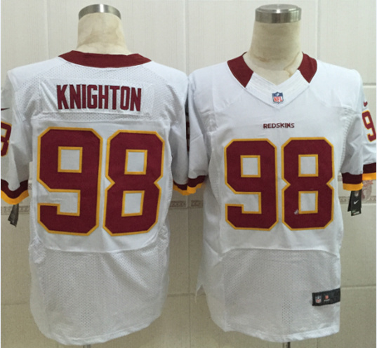 Nike Redskins 98 Terrance Knighton White Elite Jersey - Click Image to Close