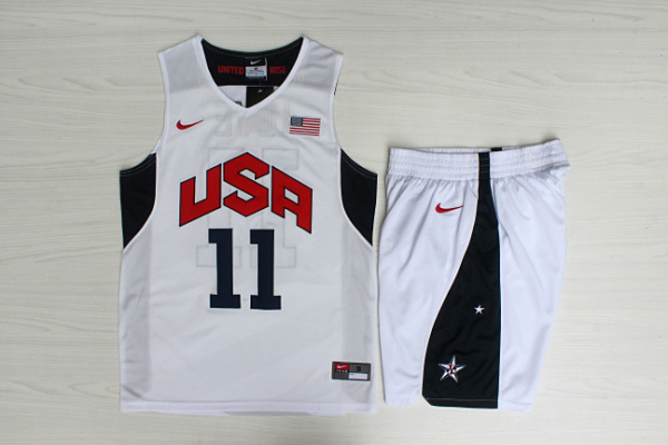 USA 11 Kevin Love White 2012 Dream Team Jersey(With Shorts)