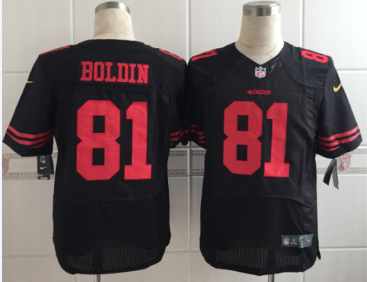 Nike 49ers 81 Anquan Boldin Black Elite Jersey