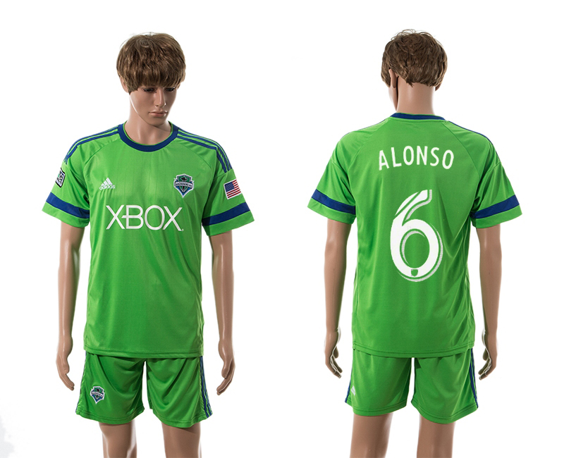 2015-16 Seattle Sounders 6 Alonso Home Jersey