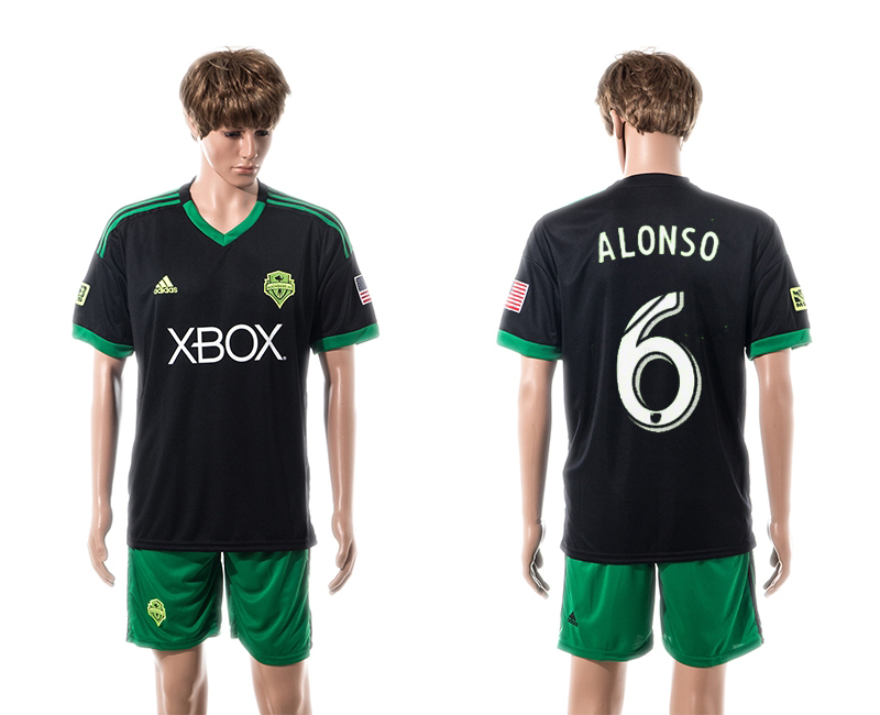 2015-16 Seattle Sounders 6 Alonso Third Away Jersey
