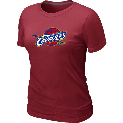 Cleveland Cavaliers Big & Tall Primary Logo Red Women T Shirt - Click Image to Close