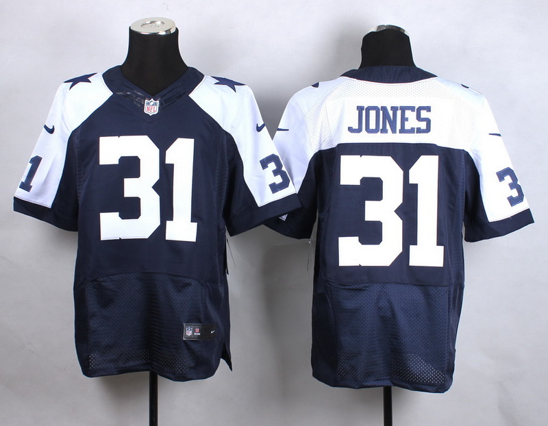 Nike Cowboys 31 Byron Jones Blue Thanksgiving Elite Jersey