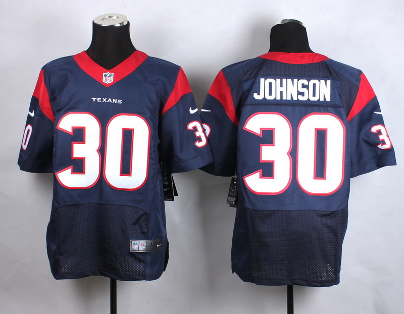 Nike Texans 30 Kevin Johnson Blue Elite Jersey