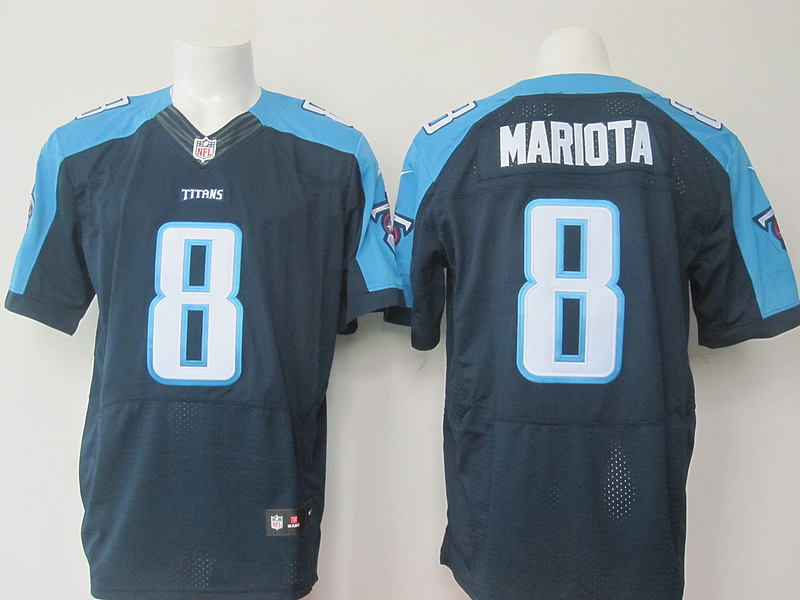 Nike Titans 8 Marcus Mariota Dark Blue Elite Jersey