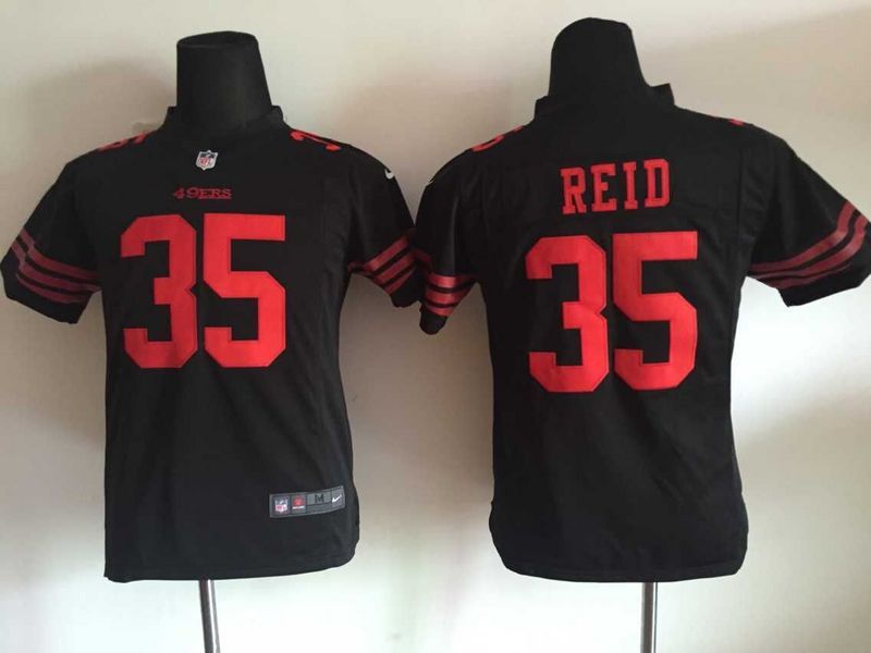 Nike 49ers 35 Reid Black Youth Game Jersey