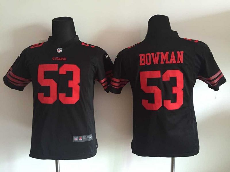 Nike 49ers 53 Bowman Black Youth Game Jersey