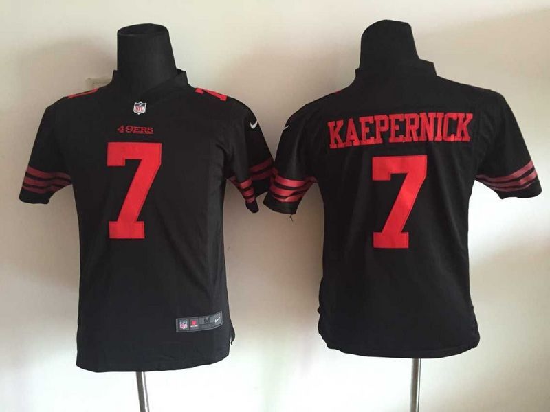 Nike 49ers 7 Kaepernick Black Youth Game Jersey