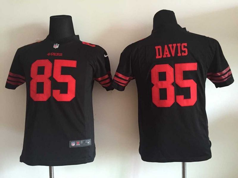 Nike 49ers 85 Davis Black Youth Game Jersey