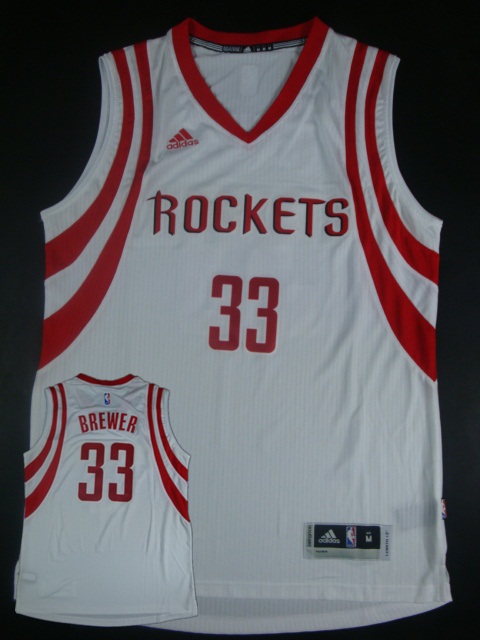 Rockets 33 Brewer White Hot Printed New Rev 30 Jersey