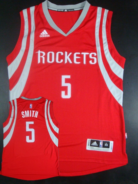 Rockets 5 Smith Red Hot Printed New Rev 30 Jersey