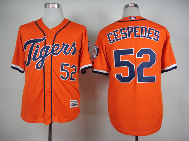 Tigers 52 Cespedes Orange New Cool Base Jersey