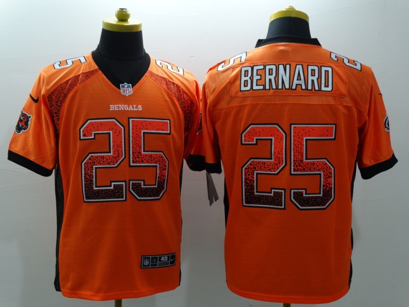 Nike Bengals 25 Bernard Drift Fashion Orange Elite Jersey - Click Image to Close