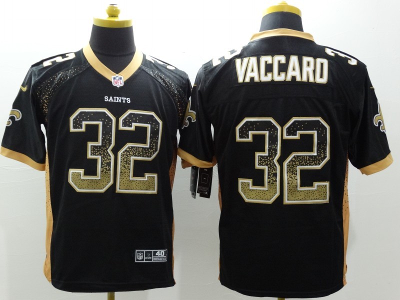 Nike Saints 32 Vaccaro Drift Fashion Black Elite Jersey - Click Image to Close
