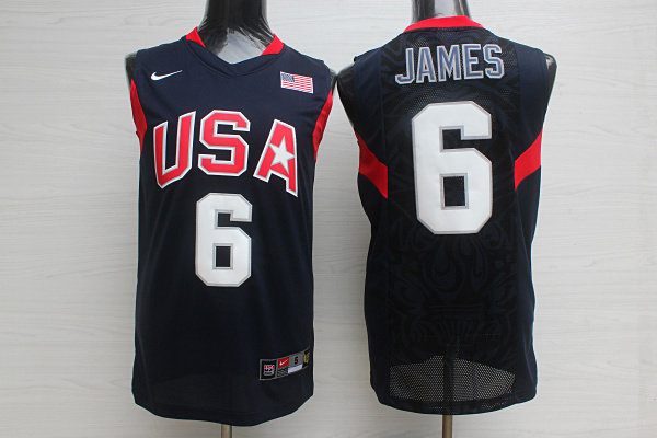 Team USA Basketball 6 James Blue Jersey - Click Image to Close