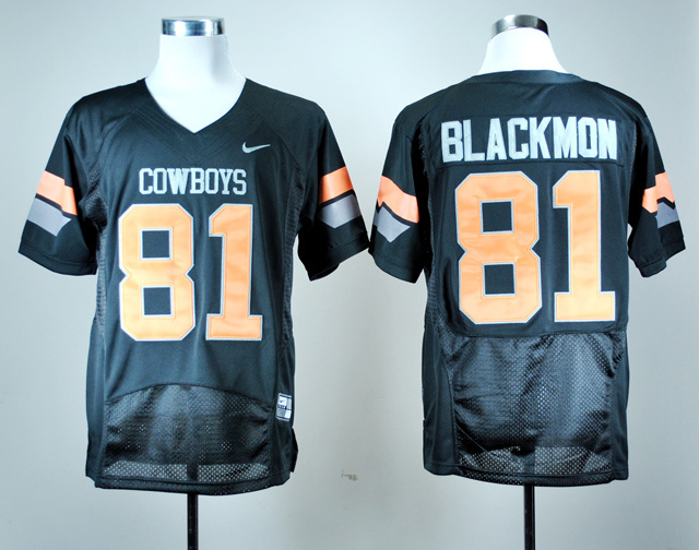 Oklahoma State Cowboys 81 Blackmon Black Jerseys