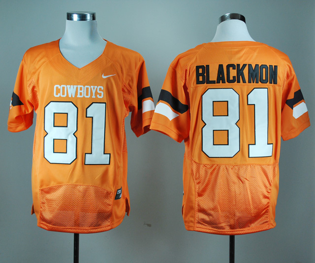 Oklahoma State Cowboys 81 Blackmon Orange Jerseys - Click Image to Close