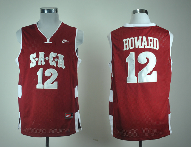 SACA High School Dwight Howard 12 Red Basketball Jerseys