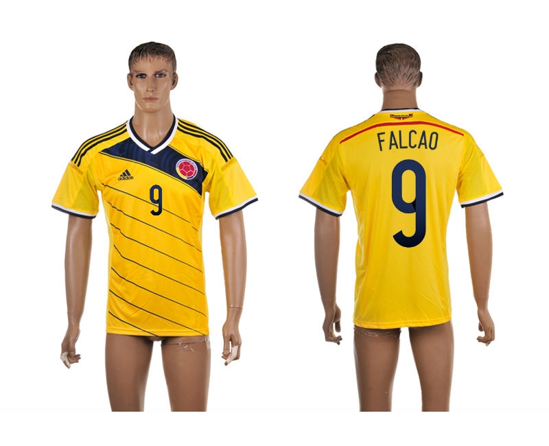 2014 World Cup Columbia 9 Falcao Home Thailand Jerseys