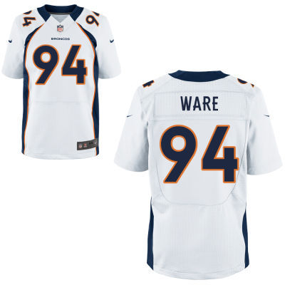 Nike Broncos 94 Ware White Elite Jersey