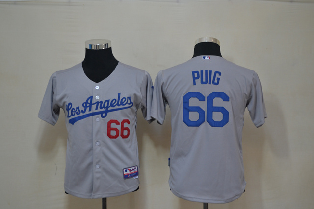 Dodgers 66 Puig Grey Kids Jersey