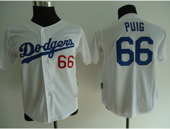 Dodgers 66 Puig White Kids Jersey