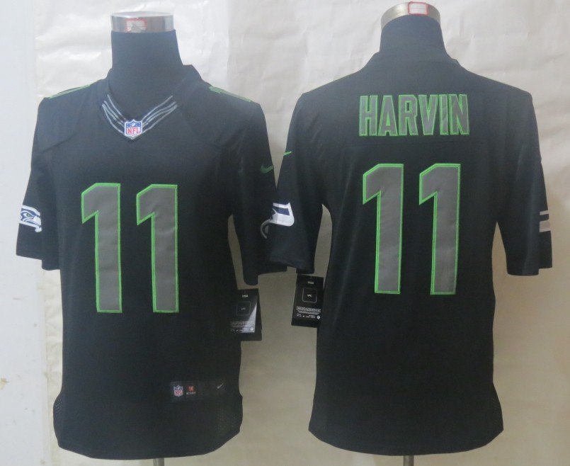 Nike Seahawks 11 Harvin Impact Limited Black Jerseys