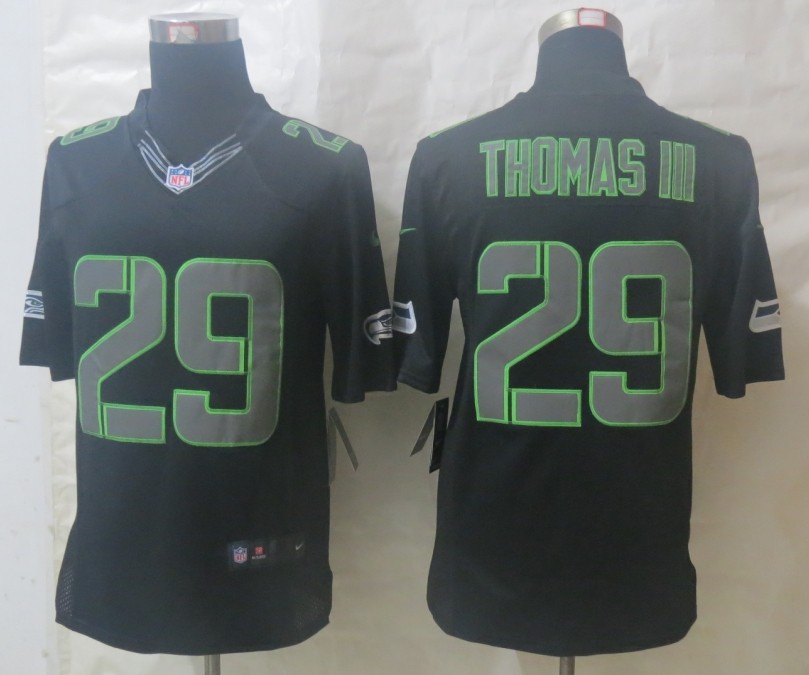 Nike Seahawks 29 Thomas III Impact Limited Black Jerseys