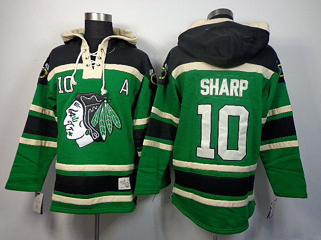 Blackhawks 10 Sharp Green Hooded Jerseys
